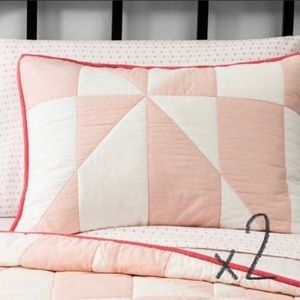 2 SHAMS PILLOWS COVER PINK WHITE Magnolia Boho